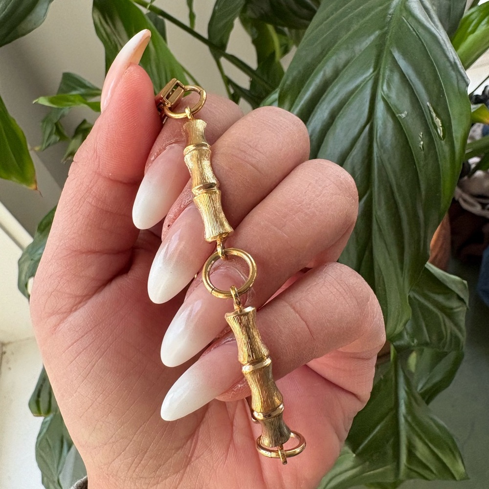 Gold Tone Bamboo-Link Bracelet